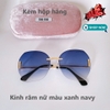 Kính mát nữ màu xanh navy - Kính Miu Miu vuông viền kim loại kèm hộp mã SMU55S