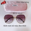 Kính mát nữ màu đen khói - Kính Miu Miu vuông gọng kim loại cao cấp cho nữ kèm hộp