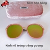 Kính mát nữ tráng gương - Kính râm Miu Miu chống nắng viền màu hồng cao cấp kèm hộp