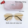 Kính nữ màu trà, Kính Miu Miu nữ gọng kim loại cao cấp kèm hộp hãng