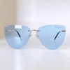 Kính râm nữ màu xanh dương - Kính Miu Miu mắt mèo nữ nhẹ gọng kim loại kèm hộp