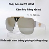 Kính mát nam cao cấp, kính Versace nam tráng gương bạc chống nắng kèm hộp hãng xịn 9038