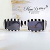 Mắt Kính Balenciaga Nữ Màu Ngựa Vằn Sọc Đen Trắng Tròng Đen Cao Cấp 6123