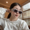 Mắt Kính Balenciaga Nữ Màu Ngựa Vằn Sọc Đen Trắng Tròng Đen Cao Cấp 6123