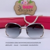 Mắt Kính Cartier Nữ Màu Khói Gọng Hồ Ly Đính Đá Cao Cấp 1886