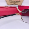 Mắt Kính Cartier Nữ Màu Khói Gọng Hồ Ly Đính Đá Cao Cấp 1886