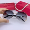 Mắt Kính Cartier Nữ Màu Khói Gọng Hồ Ly Đính Đá Cao Cấp 1886