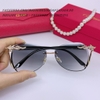 Mắt Kính Cartier Nữ Màu Khói Gọng Hồ Ly Đính Đá Cao Cấp 1886