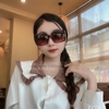 Mắt Kính Thời Trang Nữ - Kính Chanel Nữ Màu Nâu Tròng Vuông Gọng Xích Cao Cấp Mã 5208