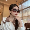 Mắt Kính Thời Trang Nữ - Kính Chanel Nữ Màu Nâu Tròng Vuông Gọng Xích Cao Cấp Mã 5208