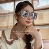 Mắt Kính Thời Trang Nữ - Kính Chanel Nữ Vuông Tráng Gương Bạc Tròng Polarized Cao Cấp 6082
