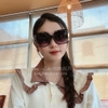 Mắt Kính Thời Trang Nữ - Kính Chanel Nữ Đen Vuông Viền Kim Loại Polarized Cao Cấp Mã 9151