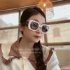Mắt Kính Thời Trang Nữ - Kính Nữ Chanel Vuông Tròng Khói Gọng Bọc Jean Xanh Đen Mã 6121