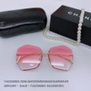 Mắt Kính Thời Trang Nữ - Kính Chanel Nữ Hồng Tròng Polarized Lục Giác Cao Cấp Mã 6531