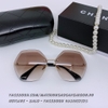 Mắt Kính Chanel Nữ Nâu Tròng Polarized Lục Giác Cao Cấp 6051