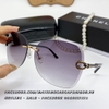 Mắt Kính Thời Trang Nữ - Kính Chanel Nữ Bầu Màu Xám Khói Gọng Kim Loại  Mã 6861