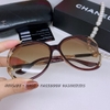 Mắt Kính Chanel Nữ Nâu Bầu Gọng Hoa Tròng Polarized Cao Cấp 1725