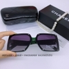 Mắt Kính Thời Trang Nữ - Kính Chanel Nữ Vuông Đen Gọng Xanh Tròng Polarized Cao Cấp 6023