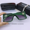 Mắt Kính Thời Trang Nữ - Kính Chanel Nữ Vuông Đen Gọng Xanh Tròng Polarized Cao Cấp 6023