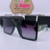 Mắt Kính Thời Trang Nữ - Kính Chanel Nữ Vuông Đen Gọng Xanh Tròng Polarized Cao Cấp 6023
