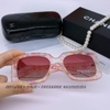 Mắt Kính Thời Trang Nữ -Mắt Kính Chanel Nữ Vuông Màu Hồng Pastel Tròng Polarized Cao Cấp 6082