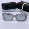 Mắt Kính Thời Trang Nữ - Kính Chanel Nữ Vuông Tráng Gương Bạc Tròng Polarized Cao Cấp 6082