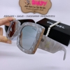 Mắt Kính Thời Trang Nữ - Kính Chanel Nữ Vuông Tráng Gương Bạc Tròng Polarized Cao Cấp 6082