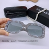 Mắt Kính Thời Trang Nữ - Kính Chanel Nữ Vuông Tráng Gương Bạc Tròng Polarized Cao Cấp 6082