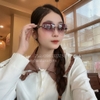 Mắt Kính Thời Trang Nữ - Kính Chanel Nữ Màu Xám Khói Gọng Kim Loại Hoa Trà 6862