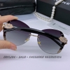 Mắt Kính Thời Trang Nữ - Kính Chanel Nữ Bầu Màu Nâu Đính Đá Cao Cấp 66240