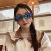 Mắt Kính Thời Trang Nữ Cao Cấp - Kính Chanel Nữ Xanh Coban Vuông Tròng Polarized Mã 2050