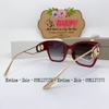 Mắt Kính Thời Trang Nữ - Kính Dior Màu Đỏ Mận Gọng Kim Loại Tròng Polarized Cao Cấp 6098
