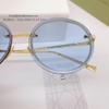 Mắt Kính Thời Trang Nữ - Kính Dior Nữ Tròn Xanh Da Trời Gọng Kim Loại Cao Cấp 8879