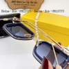 Mắt Kính Thời Trang Nữ - Kính Fendi Nữ Vuông Màu Xanh Đen Tràn Viền Gọng Kim Loại 7065