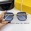 Mắt Kính Thời Trang Nữ - Kính Fendi Nữ Vuông Màu Xanh Đen Tràn Viền Gọng Kim Loại 7065