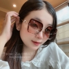 Mắt Kính Thời Trang Nữ - Kính Fendi Nữ Vuông Màu Nâu Hổ Phách Tràn Viền Gọng Kim Loại Mã 7065
