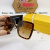 Mắt Kính Thời Trang Nữ - Kính Fendi Nữ Vuông Màu Nâu Hổ Phách Tràn Viền Gọng Kim Loại 7065
