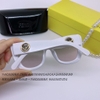 Mắt Kính Thời Trang Nữ -  Kính Fendi Nữ Mắt Mèo Khói Gọng Trắng Cao Cấp Mã 2371