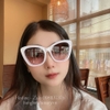 Mắt Kính Thời Trang Nữ -  Kính Fendi Nữ Mắt Mèo Khói Gọng Trắng Cao Cấp Mã 2371