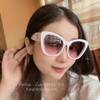 Mắt Kính Thời Trang Nữ -  Kính Fendi Nữ Mắt Mèo Khói Gọng Trắng Cao Cấp Mã 2371