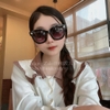 Mắt Kính Thời Trang Nữ - Kính Gucci Nữ Tròng Bầu Đen Cao Cấp Full Box Mã 9327