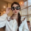 Mắt Kính Gucci Nữ Đen Vuông Mặt Cắt Bầu 829 Full Box