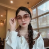 Mắt Kính Gucci Nữ Tròng Vuông Trà Gọng Kim Loại Full Box