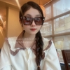 Mắt Kính Thời Trang Nữ - Kính Gucci Nữ Vuông Nâu Hổ Phách Gọng Kim Loại Cao Cấp X6077