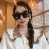 Mắt Kính Thời Trang Nữ - Kính Gucci Nữ Vuông Đen Gọng Kim Loại Mix Nâu Beo Cao Cấp X6077 Full Box