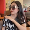 Mắt Kính Thời Trang Nữ - Kính Gucci Nữ Vuông Màu Đen Khói Tràn Viền Gọng Trắng Ngà Cao Cấp Mã 2206