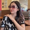 Mắt Kính Thời Trang Nữ - Kính Gucci Nữ Vuông Màu Hồng Tím Khói Tràn Viền Gọng Sữa Cao Cấp Mã 2206