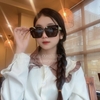 Mắt Kính Thời Trang Nữ - Kính Gucci Nữ Vuông Đen Gọng Xanh Bơ Cao Cấp 3965