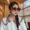 Mắt Kính Thời Trang Nữ - Kính Gucci Nữ Tròng Vuông Màu Trà Cao Cấp Full Box 6781
