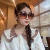 Mắt Kính Nữ Gucci 6781 Vuông Màu Trà Cao Cấp Full Box